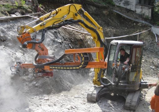 excavator drill; excavator drill attachment; excavator mounted drill attachment